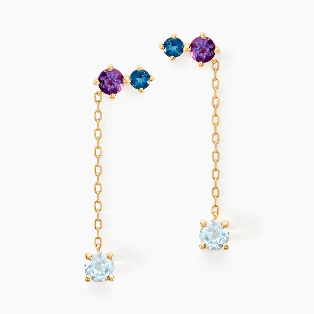 Boucles D'oreilles Pendantes Amaranta Or Jaune Topaze Améthyste|Marc Orian Sale