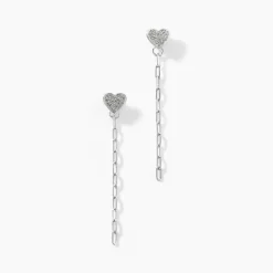 Boucles D'oreilles Pendantes Etincelante Argent Blanc|Marc Orian Best