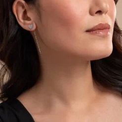 Boucles D'oreilles Pendantes Etincelante Argent Blanc|Marc Orian Best