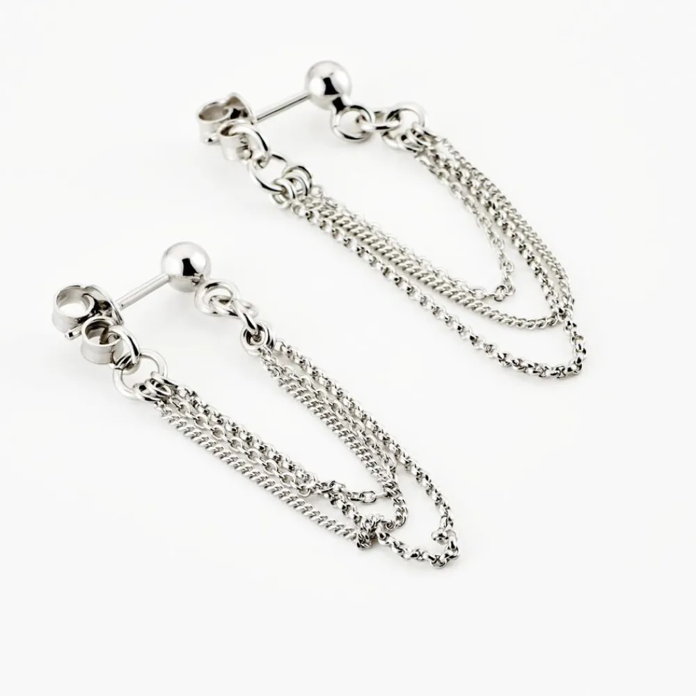 Boucles D'oreilles Pendantes Argent Blanc Novia|Marc Orian Outlet
