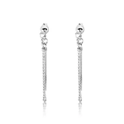 Boucles D'oreilles Pendantes Argent Blanc Novia|Marc Orian Outlet