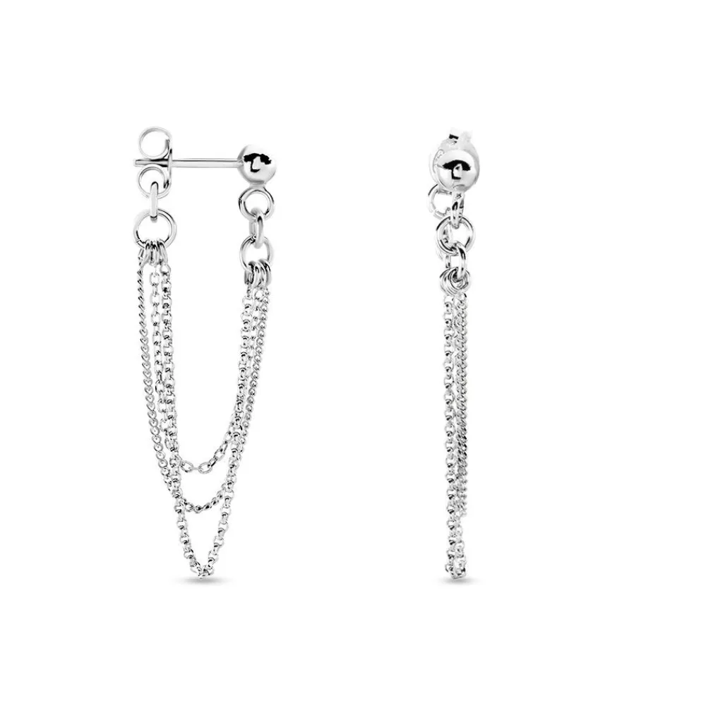 Boucles D'oreilles Pendantes Argent Blanc Novia|Marc Orian Outlet