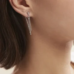 Boucles D'oreilles Pendantes Argent Blanc Novia|Marc Orian Outlet