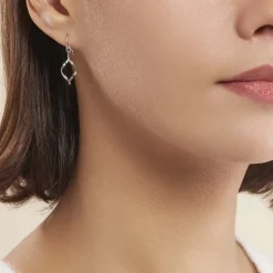 Boucles D'oreilles Pendantes Louison Argent Blanc|Marc Orian Outlet