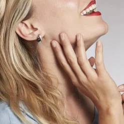 Boucles D'oreilles Pendantes Sharon Argent Blanc Céramique Et Oxyde|Marc Orian Sale