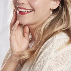 Boucles D'oreilles Pendantes Letizia Argent Rose|Marc Orian Best