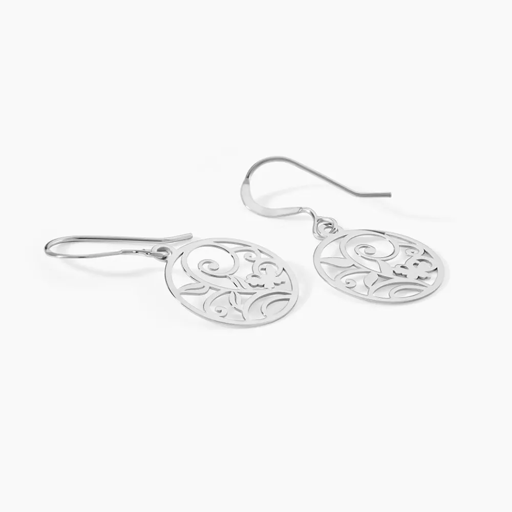 Boucles D'oreilles Pendantes Hita Argent Blanc|Marc Orian Online