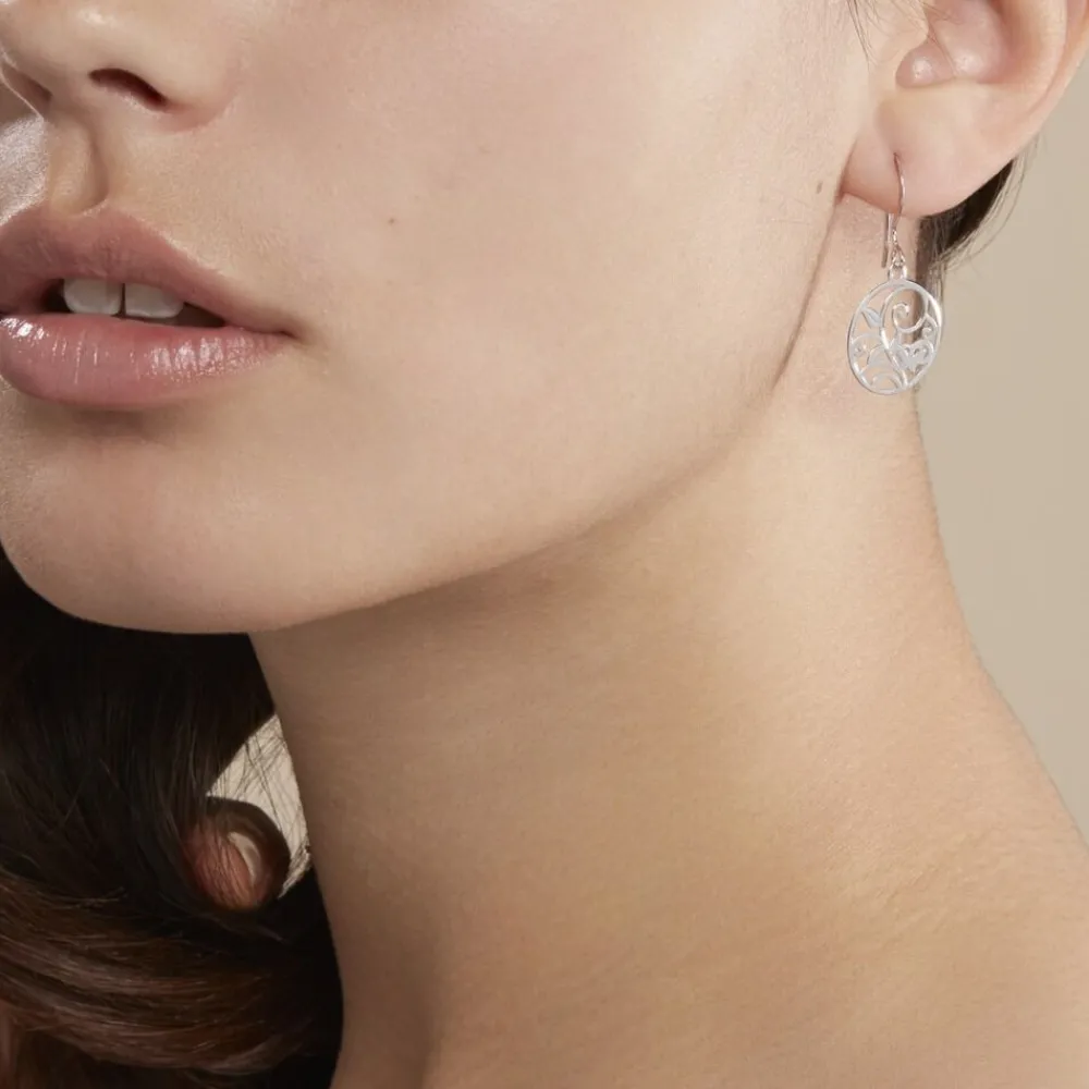 Boucles D'oreilles Pendantes Hita Argent Blanc|Marc Orian Online