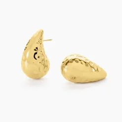 Boucles D'oreilles Pendantes Iliane Acier Doré|Marc Orian Online