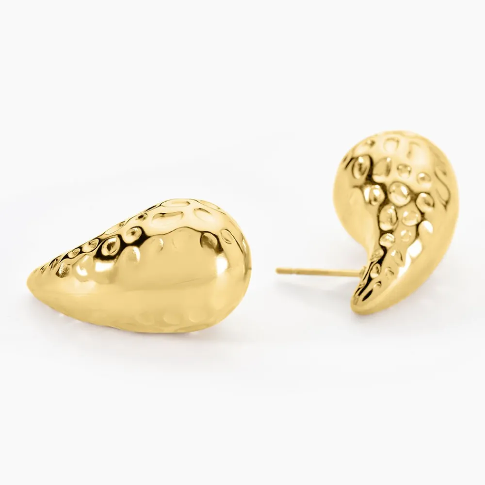 Boucles D'oreilles Pendantes Iliane Acier Doré|Marc Orian Online