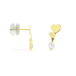 Boucles D'oreilles Pendantes Rihabe Or Jaune Oxyde De Zirconium|Marc Orian New