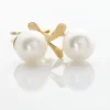 Boucles D'oreilles Pendantes Campanule Or Jaune Perle De Culture|Marc Orian Discount