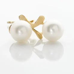 Boucles D'oreilles Pendantes Campanule Or Jaune Perle De Culture|Marc Orian Discount