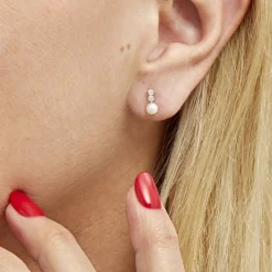 Boucles D'oreilles Pendantes Taima Or Jaune Perle De Culture|Marc Orian Discount
