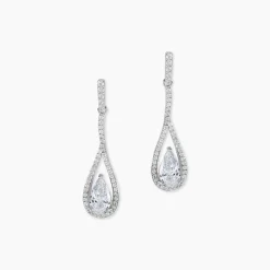 Boucles D'oreilles Pendantes Elorah Argent Blanc Oxyde De Zirconium|Marc Orian Outlet