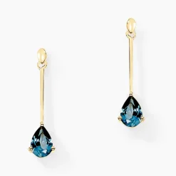 Boucles D'oreilles Pendantes Goutte Or Jaune Topaze|Marc Orian Hot