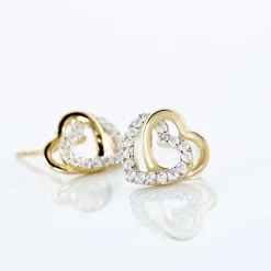 Boucles D'oreilles Puces Ablaye Or Jaune Oxyde De Zirconium
