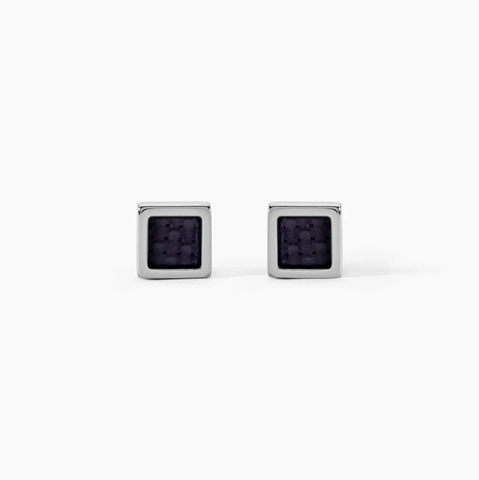 Boucles D'oreilles Puces Acier Bicolore