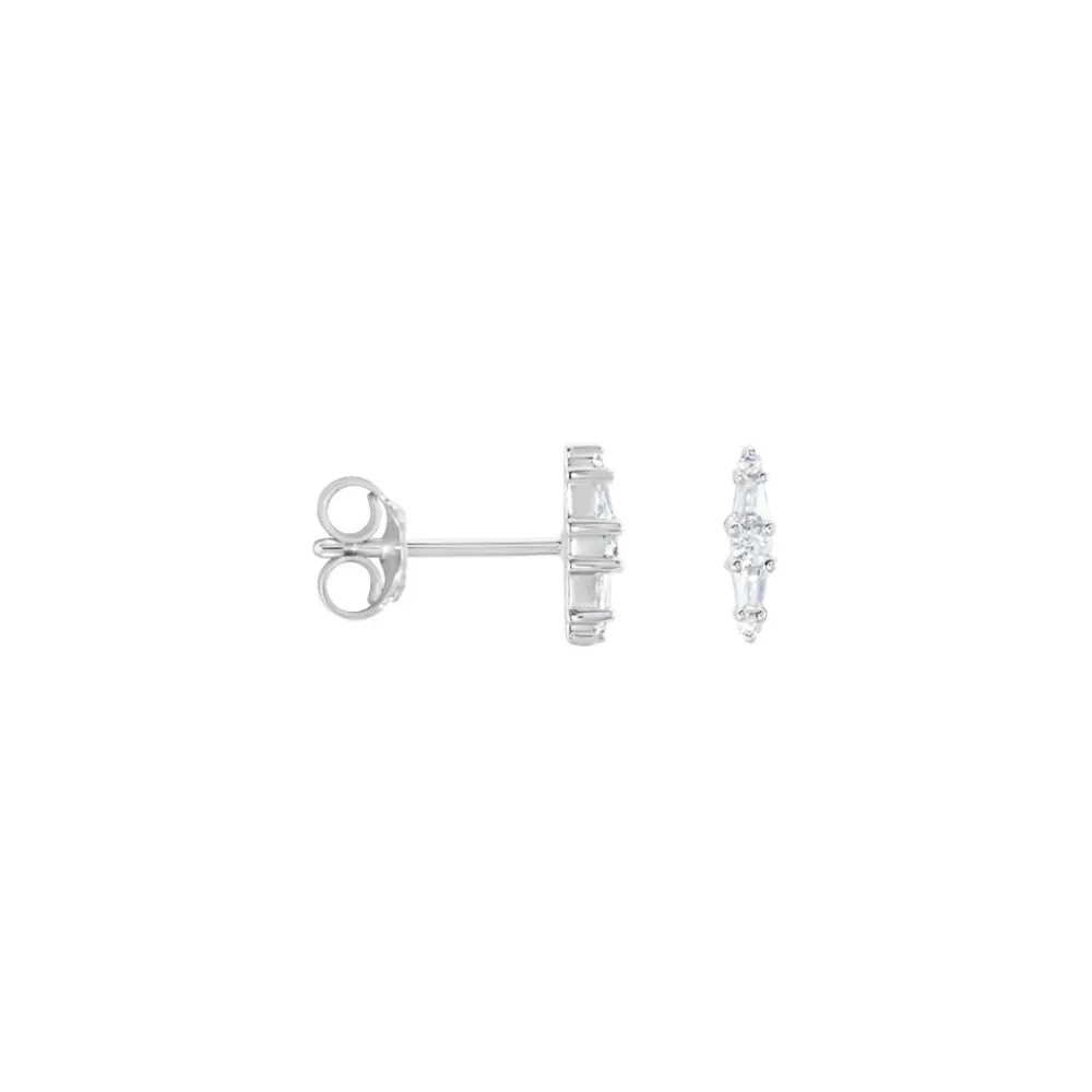 Boucles D'oreilles Puces Adriaan Argent Blanc Oxyde De Zirconium|Marc Orian Hot