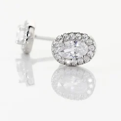 Boucles D'oreilles Puces Albertina Argent Blanc Oxyde De Zirconium