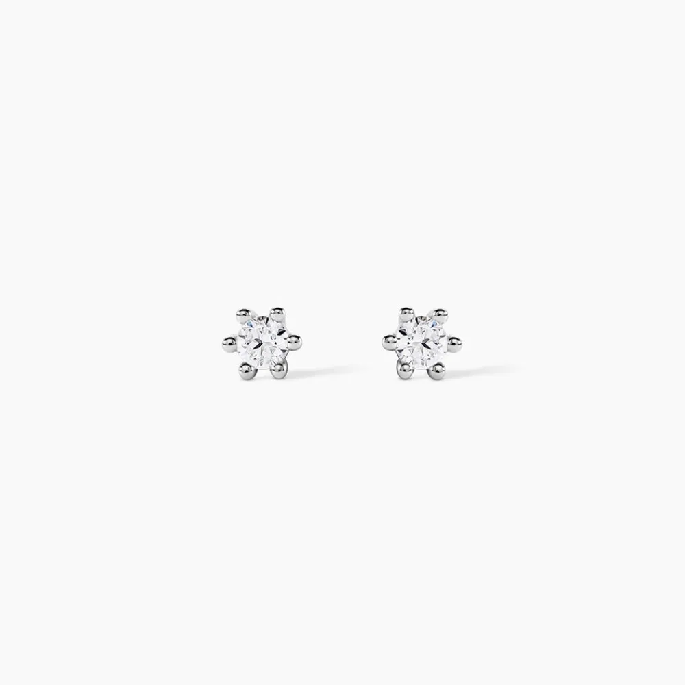 Boucles D'oreilles Puces Allison Argent Blanc Oxyde De Zirconium|Marc Orian Best