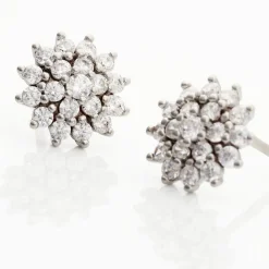 Boucles D'oreilles Puces Allie Croix Or Jaune Oxyde De Zirconium