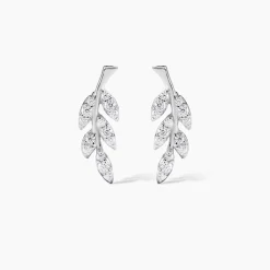 Boucles D'oreilles Puces Alma Argent Blanc Oxyde De Zirconium