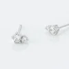 Boucles D'oreilles Puces Almira Argent Blanc Oxyde De Zirconium