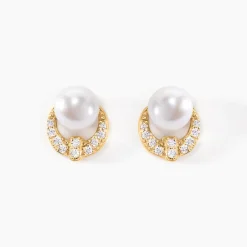 Boucles D'oreilles Puces Aloys Or Jaune Perle De Culture|Marc Orian Clearance