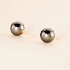 Boucles D'oreilles Puces Alper Or Jaune Perle De Culture De Tahiti|Marc Orian Outlet