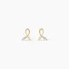 Boucles D'oreilles Puces Alvina Ruban Or Jaune Oxyde De Zirconium