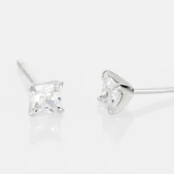 Boucles D'oreilles Puces Alys Argent Blanc Oxyde De Zirconium|Marc Orian New