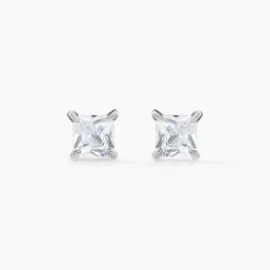 Boucles D'oreilles Puces Alys Argent Blanc Oxyde De Zirconium|Marc Orian New