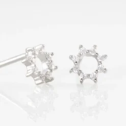 Boucles D'oreilles Puces Ama Argent Blanc Oxyde De Zirconium