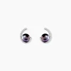 Boucles D'oreilles Puces Anais Or Blanc Perle De Culture Et Oxyde|Marc Orian Discount