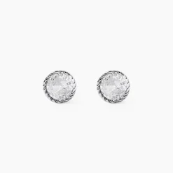 Boucles D'oreilles Puces Anaissa Argent Blanc Oxyde De Zirconium