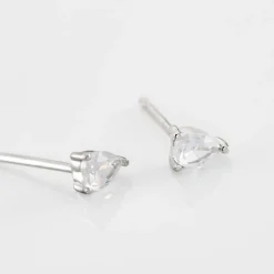 Boucles D'oreilles Puces Anaru Argent Blanc Oxyde De Zirconium