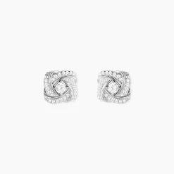 Boucles D'oreilles Puces Anasthase Argent Blanc Oxyde De Zirconium