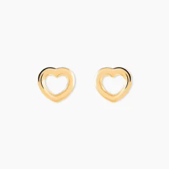 Boucles D'oreilles Puces Anne-maudae Coeurs Or Jaune