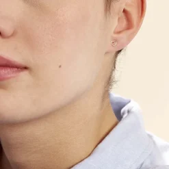 Boucles D'oreilles Puces Anne-maudae Coeurs Or Jaune