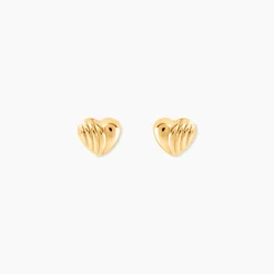 Boucles D'oreilles Puces Anne-maudae Cœurs Or Jaune