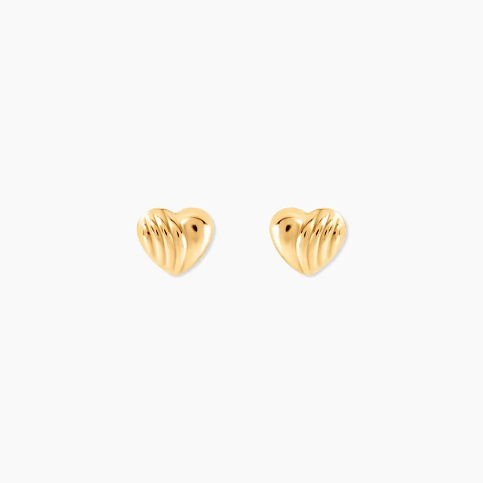 Boucles D'oreilles Puces Anne-maudae Cœurs Or Jaune