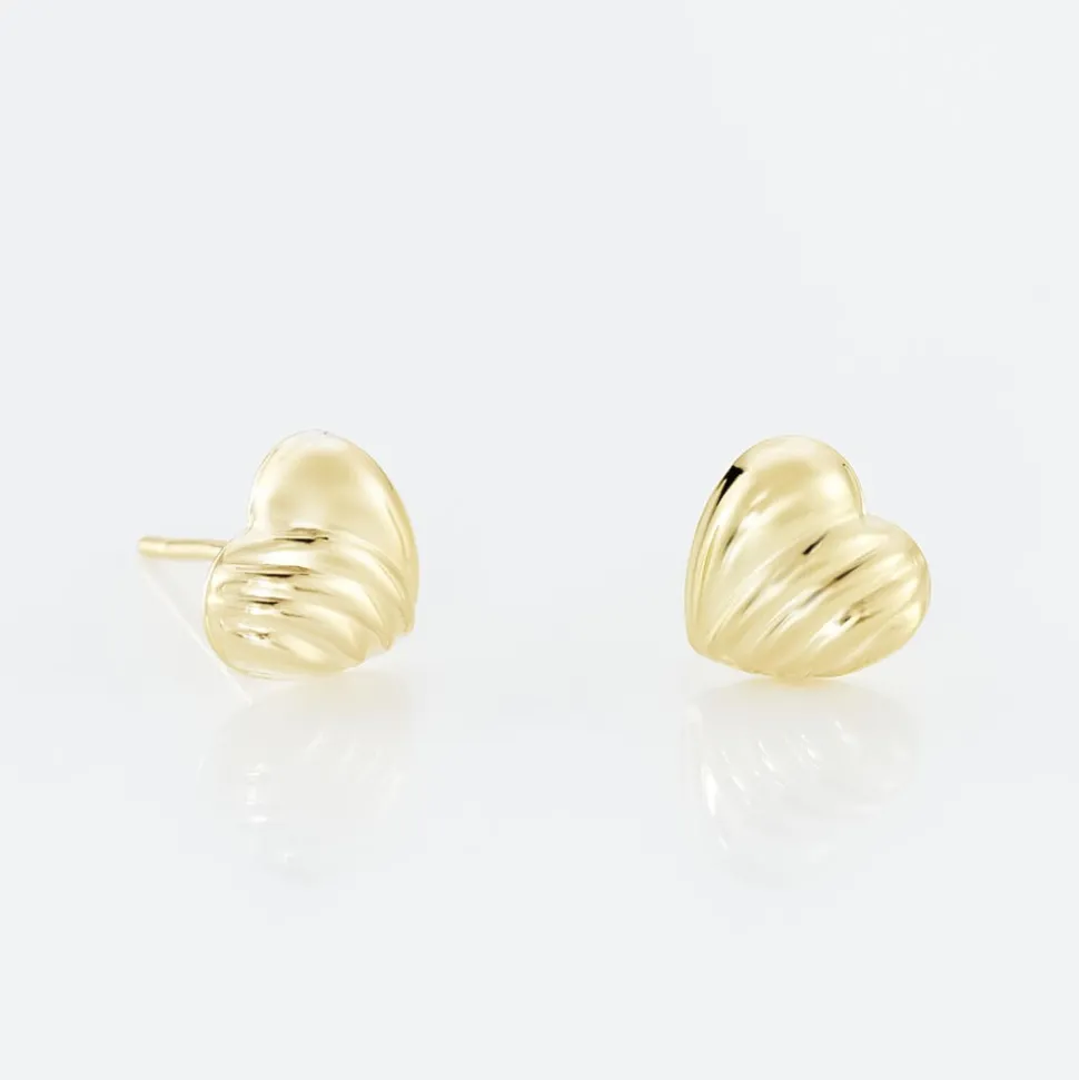 Boucles D'oreilles Puces Anne-maudae Cœurs Or Jaune