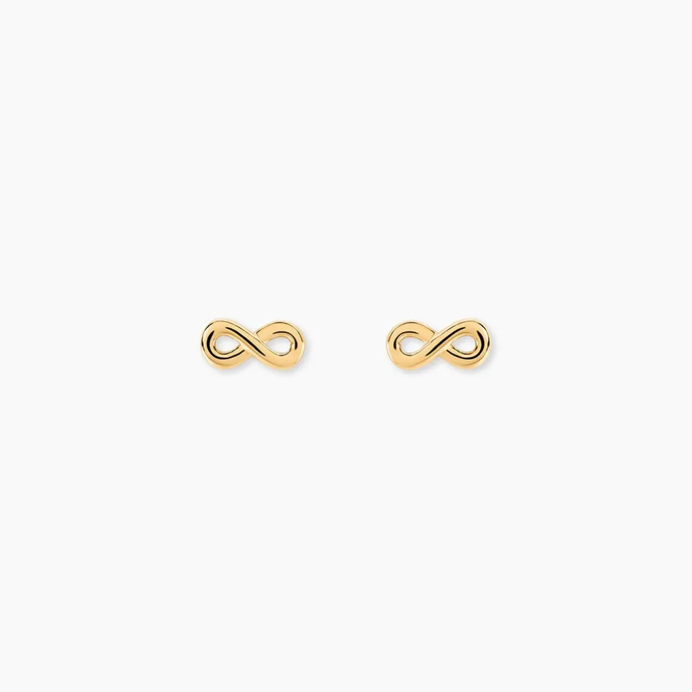 Boucles D'oreilles Puces Annie-francoise Infini Or Jaune