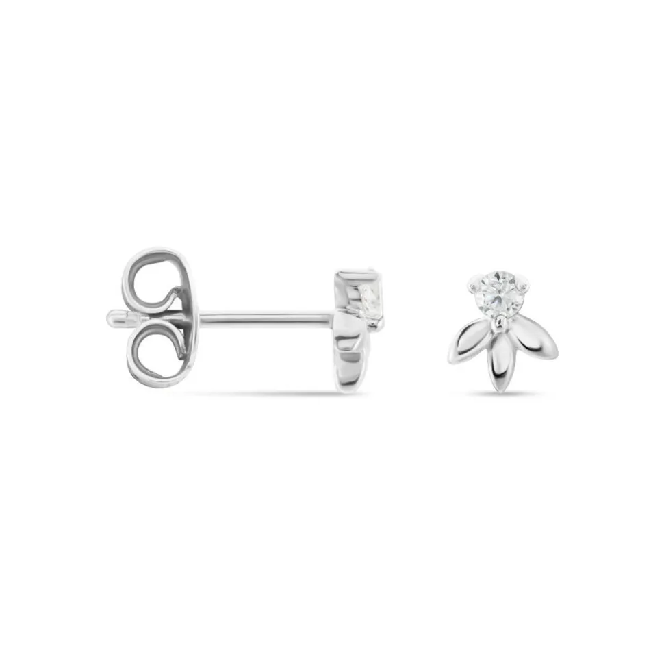 Boucles D'oreilles Puces Argent Blanc Braxton Oxydes De Zirconium