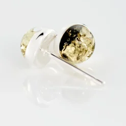 Boucles D'oreilles Puces Argent Blanc Acacia Ambre|Marc Orian New