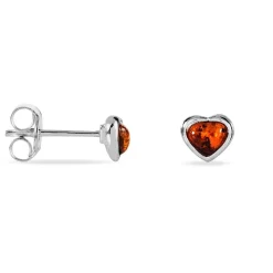 Boucles D'oreilles Puces Argent Blanc Delvinaae Ambre|Marc Orian Online