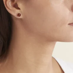 Boucles D'oreilles Puces Argent Blanc Acacia Ambre|Marc Orian Best