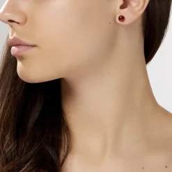Boucles D'oreilles Puces Argent Blanc Brunhilld Ambre|Marc Orian Online