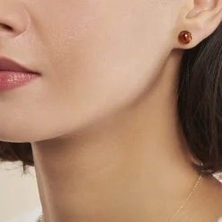 Boucles D'oreilles Puces Argent Blanc Brunhilld Ambre|Marc Orian Outlet